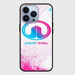 Чехол для iPhone 13 Pro Great Wall neon gradient style, цвет: 3D-черный