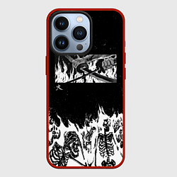 Чехол для iPhone 13 Pro Блич - Скелеты в огне, цвет: 3D-красный