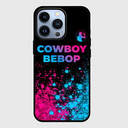 Чехол для iPhone 13 Pro Cowboy Bebop - neon gradient: символ сверху, цвет: 3D-черный