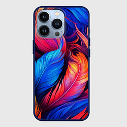 Чехол для iPhone 13 Pro Экзотические перья, цвет: 3D-тёмно-синий