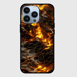 Чехол для iPhone 13 Pro Золотистая текстура, цвет: 3D-черный