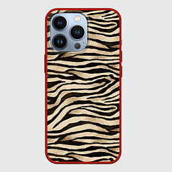 Чехол для iPhone 13 Pro Шкура зебры и белого тигра, цвет: 3D-красный
