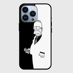 Чехол для iPhone 13 Pro Homer Simpson - black and white, цвет: 3D-черный