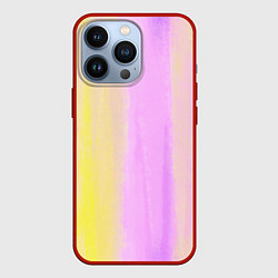 Чехол для iPhone 13 Pro Акварельный градиент желто- розовый, цвет: 3D-красный