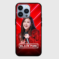 Чехол для iPhone 13 Pro Rose Blackpink red, цвет: 3D-черный