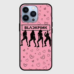 Чехол для iPhone 13 Pro Blackpink силуэт, цвет: 3D-черный