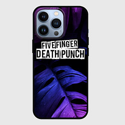 Чехол для iPhone 13 Pro Five Finger Death Punch neon monstera, цвет: 3D-черный