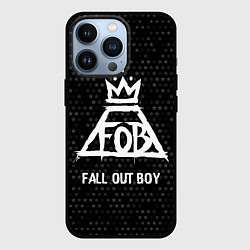Чехол для iPhone 13 Pro Fall Out Boy glitch на темном фоне, цвет: 3D-черный