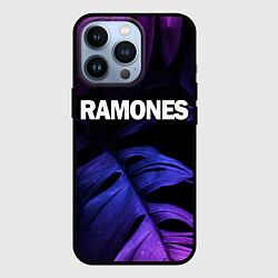 Чехол для iPhone 13 Pro Ramones neon monstera, цвет: 3D-черный