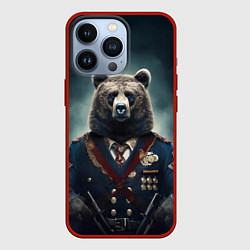 Чехол для iPhone 13 Pro Русский медведь от нейросети, цвет: 3D-красный