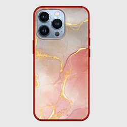 Чехол для iPhone 13 Pro Texture and glitter, цвет: 3D-красный