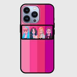 Чехол для iPhone 13 Pro Группа Black pink на фоне оттенков розового, цвет: 3D-черный