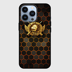 Чехол для iPhone 13 Pro Згип gold logo, цвет: 3D-черный
