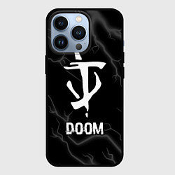 Чехол для iPhone 13 Pro Doom glitch на темном фоне, цвет: 3D-черный