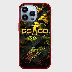 Чехол для iPhone 13 Pro CSGO fire and green, цвет: 3D-красный