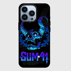 Чехол для iPhone 13 Pro Sum41 horns skull, цвет: 3D-черный