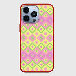 Чехол для iPhone 13 Pro Pink yellow style, цвет: 3D-красный