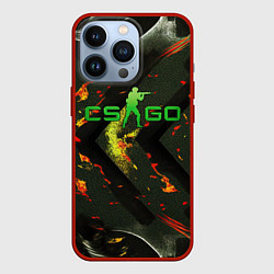 Чехол для iPhone 13 Pro CSGO green logo, цвет: 3D-красный