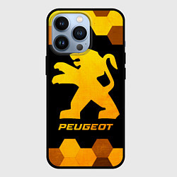 Чехол для iPhone 13 Pro Peugeot - gold gradient, цвет: 3D-черный