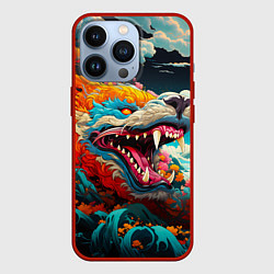 Чехол для iPhone 13 Pro Художественный дракон от нейросети, цвет: 3D-красный