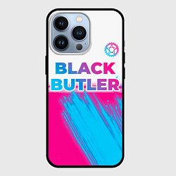 Чехол iPhone 13 Pro Black Butler neon gradient style: символ сверху