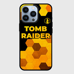 Чехол iPhone 13 Pro Tomb Raider - gold gradient: символ сверху