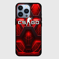 Чехол для iPhone 13 Pro CS GO red space abstract, цвет: 3D-черный