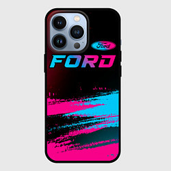 Чехол iPhone 13 Pro Ford - neon gradient: символ сверху