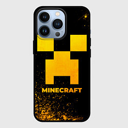 Чехол для iPhone 13 Pro Minecraft - gold gradient, цвет: 3D-черный