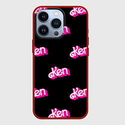 Чехол для iPhone 13 Pro Логотип Кен - патерн, цвет: 3D-красный