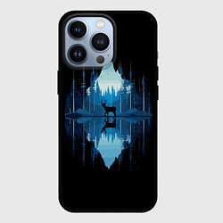 Чехол для iPhone 13 Pro Олень в ночном лесу, цвет: 3D-черный