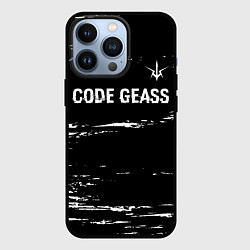 Чехол для iPhone 13 Pro Code Geass glitch на темном фоне: символ сверху, цвет: 3D-черный
