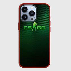 Чехол для iPhone 13 Pro CSGO green logo, цвет: 3D-красный