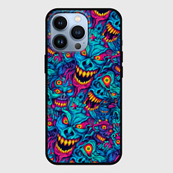 Чехол для iPhone 13 Pro Неоновые монстры - graffiti art style pattern, цвет: 3D-черный