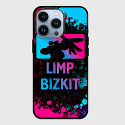 Чехол для iPhone 13 Pro Limp Bizkit - neon gradient, цвет: 3D-черный