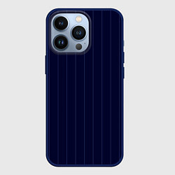 Чехол для iPhone 13 Pro Серьезный тёмно-синий полосы, цвет: 3D-тёмно-синий