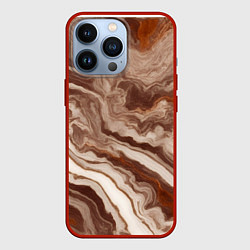 Чехол для iPhone 13 Pro Коричневая яшма, цвет: 3D-красный