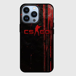 Чехол для iPhone 13 Pro CS GO black red brushes, цвет: 3D-черный