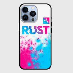 Чехол для iPhone 13 Pro Rust neon gradient style: символ сверху, цвет: 3D-черный