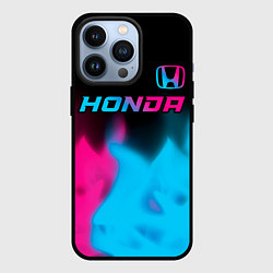 Чехол для iPhone 13 Pro Honda - neon gradient: символ сверху, цвет: 3D-черный