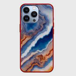 Чехол для iPhone 13 Pro Волнистая разноцветная яшма, цвет: 3D-красный