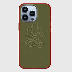 Чехол для iPhone 13 Pro Велес сила медведя, цвет: 3D-красный