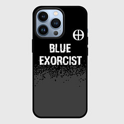 Чехол для iPhone 13 Pro Blue Exorcist glitch на темном фоне: символ сверху, цвет: 3D-черный