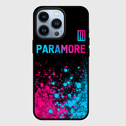Чехол для iPhone 13 Pro Paramore - neon gradient: символ сверху, цвет: 3D-черный