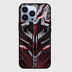 Чехол для iPhone 13 Pro Красная кибер броня, цвет: 3D-черный