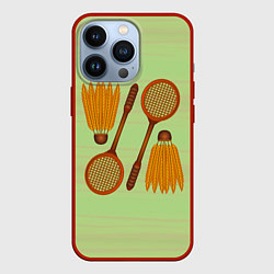 Чехол для iPhone 13 Pro Бадминтон, цвет: 3D-красный