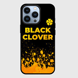Чехол iPhone 13 Pro Black Clover - gold gradient: символ сверху
