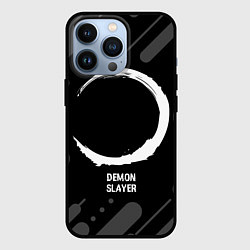 Чехол для iPhone 13 Pro Demon Slayer glitch на темном фоне, цвет: 3D-черный