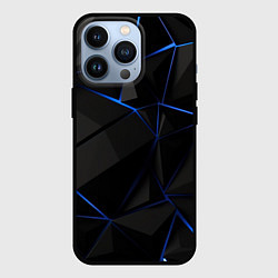 Чехол для iPhone 13 Pro Black blue style, цвет: 3D-черный