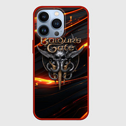 Чехол для iPhone 13 Pro Baldurs Gate 3 logo gold, цвет: 3D-красный